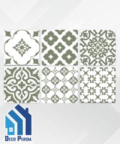 کاشی خاک‌سفید جگوار 15x15 کالکشن برلین سبز دکور مات