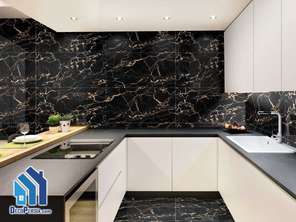 فروش انواع کاشی بین کابینتی مشکی